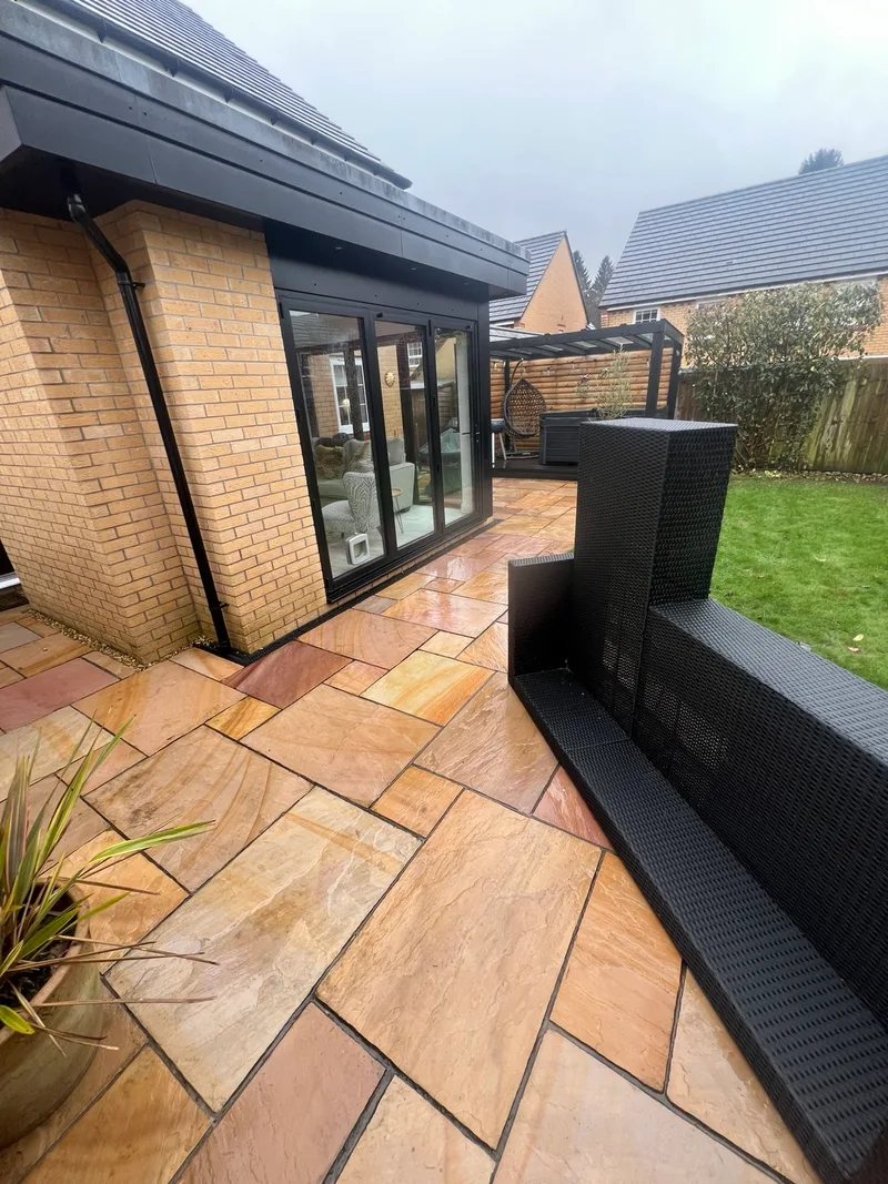 Pressure washing — clean paving